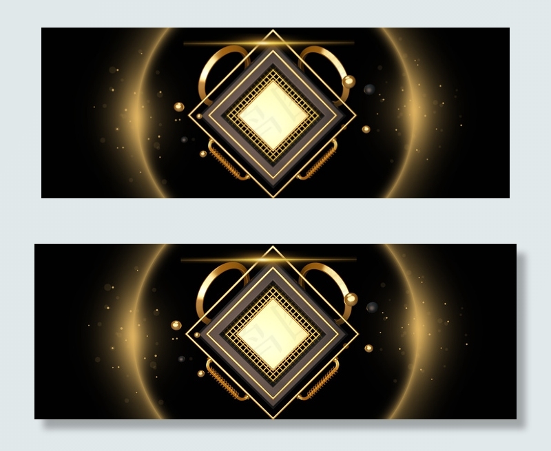 科技大气高端金属质感金色banner