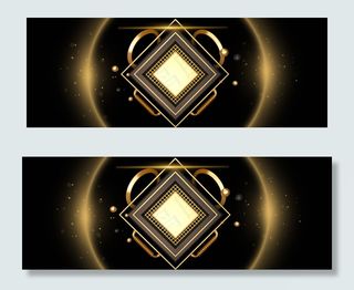 科技大气高端金属质感金色banner