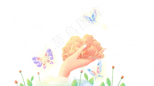 梦幻蓝紫色发光蝴蝶玫瑰手捧花