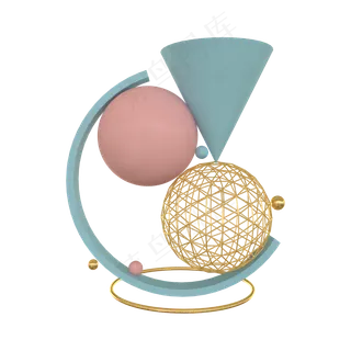 c4d立体家居电商装饰几何体免