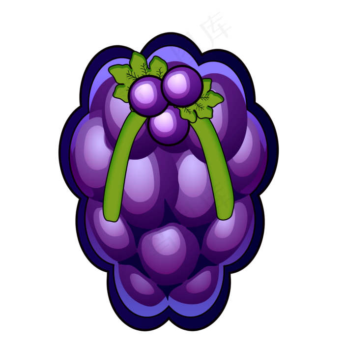 卡通葡萄拖鞋png素材(2000X2000(DPI:300))psd模版下载