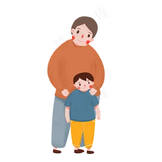父亲节父子人物矢量元素