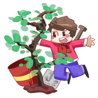 植物节植物的小男孩