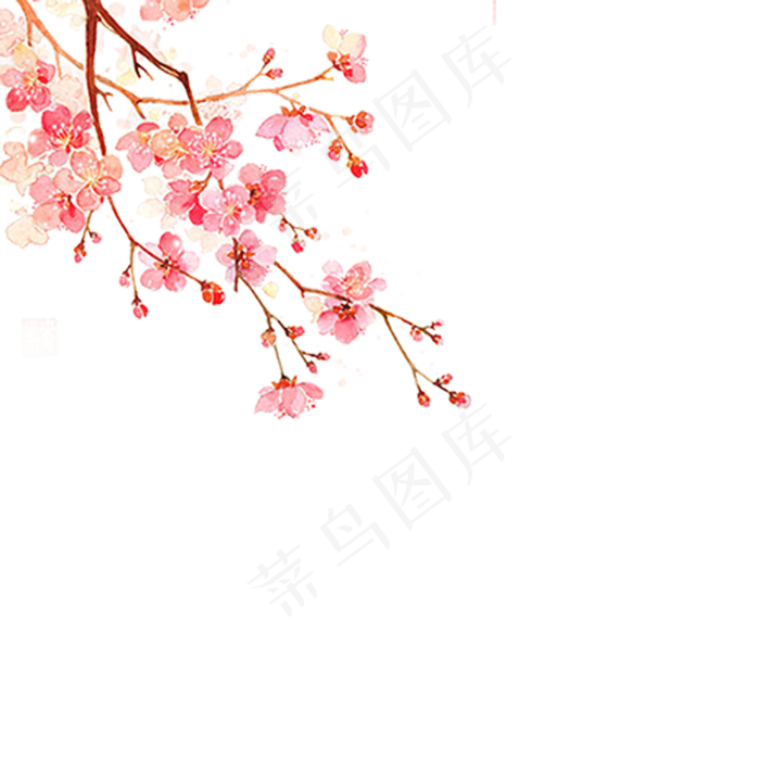 卡通春天粉色花朵下载(2000X2000(DPI:300))psd模版下载