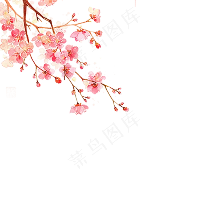 卡通春天粉色花朵下载(2000X2000(DPI:300))psd模版下载