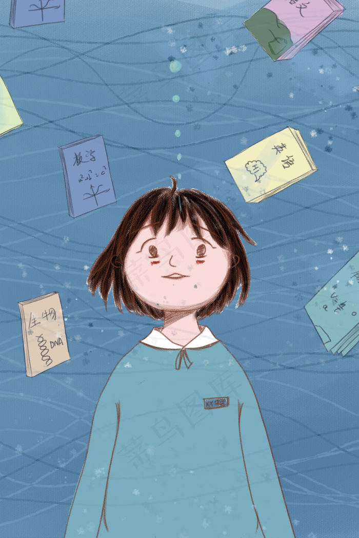 书中的海洋向往的学习(3545*5315px 300 dpi )psd模版下载