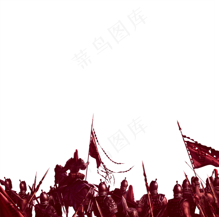 卡通将军带兵打仗免扣图(2300X2300(DPI:300))cdr矢量模版下载