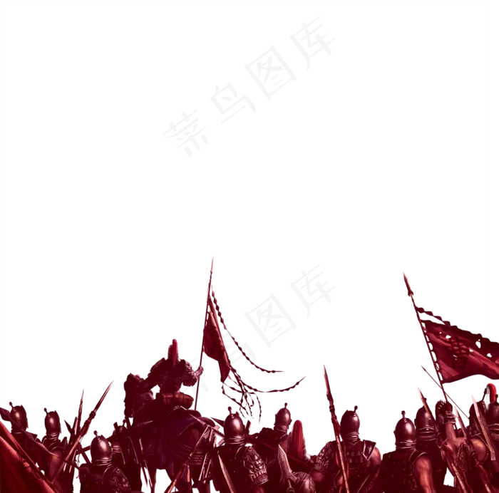 卡通将军带兵打仗免扣图(2300X2300(DPI:300))cdr矢量模版下载
