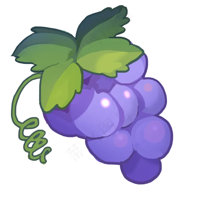 一串紫色葡萄(2000X2000(DPI:300))psd模版下载