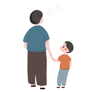 父亲节父子人物元素