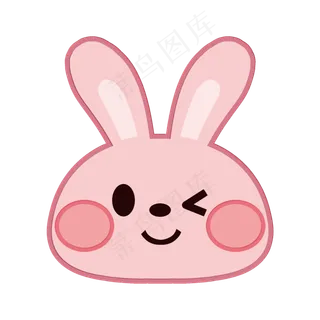 Q版可爱动物简约小兔子肖像,免抠元素