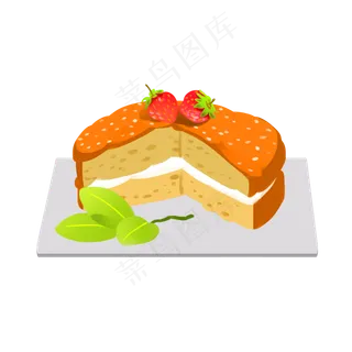 黄色奶油水果蛋糕