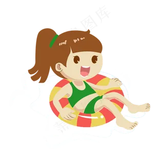 小女孩在水中游泳 小女孩在水中游泳