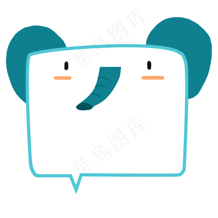 手绘大象动物边框,免抠元素