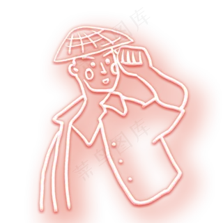 五一劳动人民霓虹灯