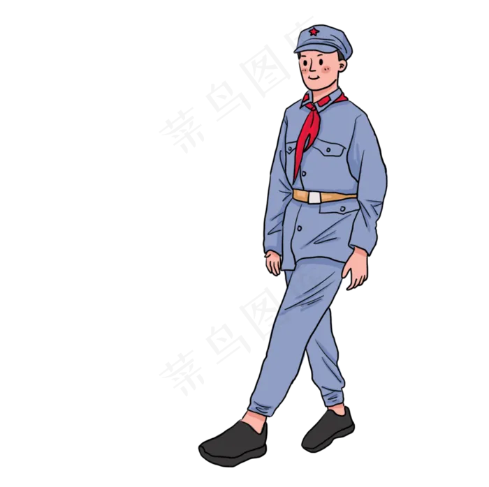 长征带红领巾的小学生穿红军衣服(2007X2000(DPI:300))psd模版下载