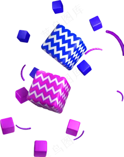 618条纹方块骰子装饰元素c4