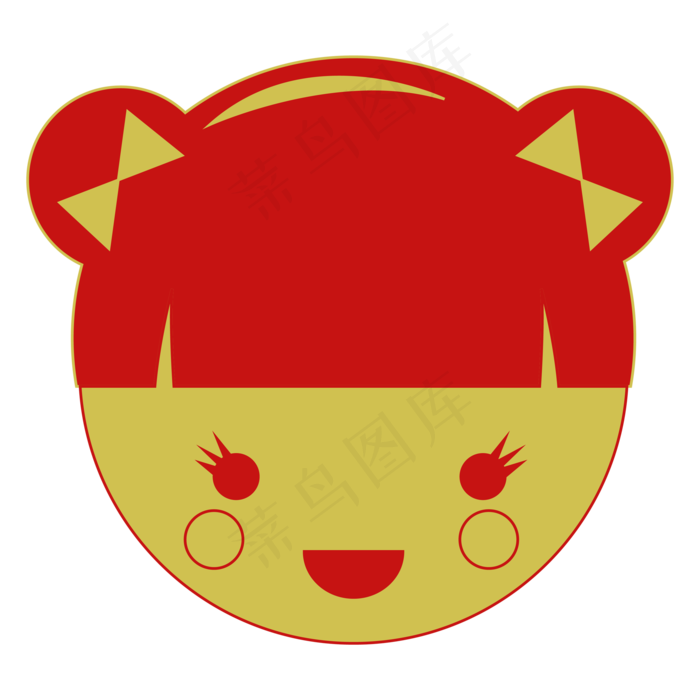 春节女童年画娃娃装饰,免抠元素