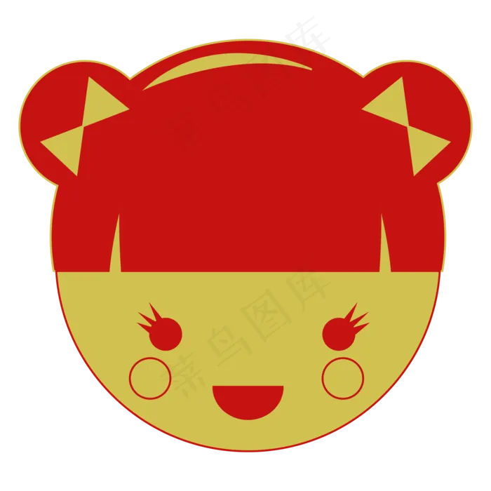 春节女童年画娃娃装饰,免抠元素