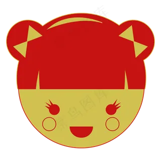春节女童年画娃娃装饰,免抠元素