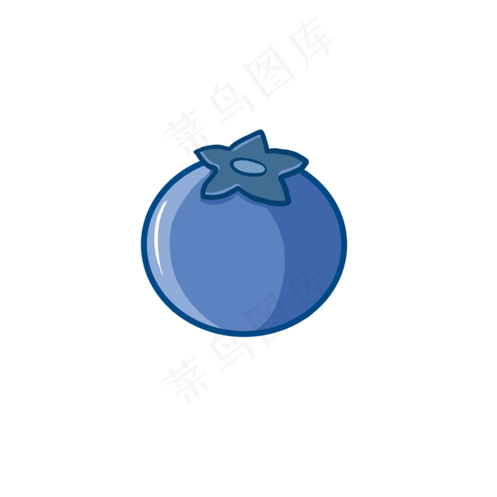 单颗蓝莓图标元素PNG