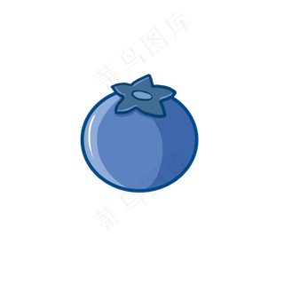 单颗蓝莓图标元素PNG