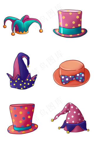 愚人节马戏团小丑帽子组图PNG