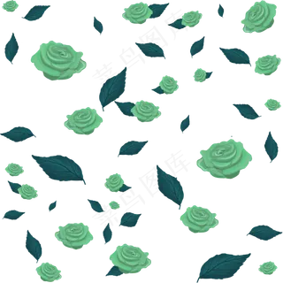 绿色玫瑰叶片底纹
