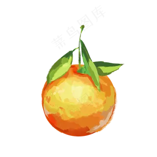 手绘水果橙子免扣素材