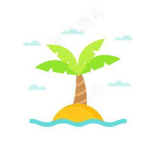 夏季夏天夏至海边椰子树免扣素材