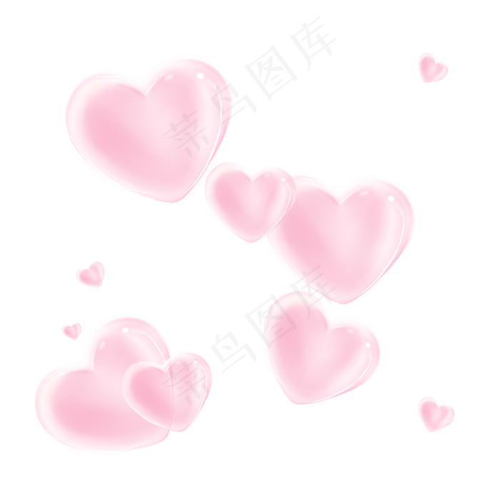 气泡粉色爱心装饰背景,免抠元素