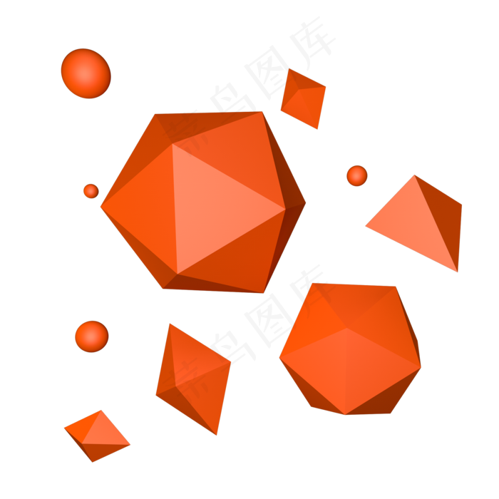 唯美精美数码科技设计几何漂浮元,免抠元素