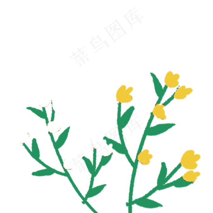 卡通黄色鲜花下载(2000X2000(DPI:300))psd模版下载