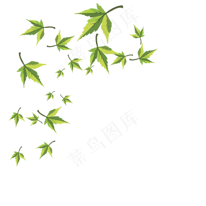 手绘植物树叶叶子ai矢量模版下载
