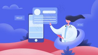 医疗健康医院看病扁平医生手机信息