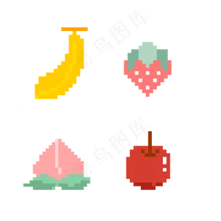 像素风可爱水果