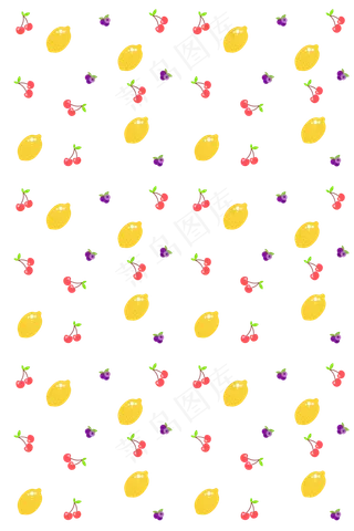 手绘柠檬底纹装饰,免抠元素