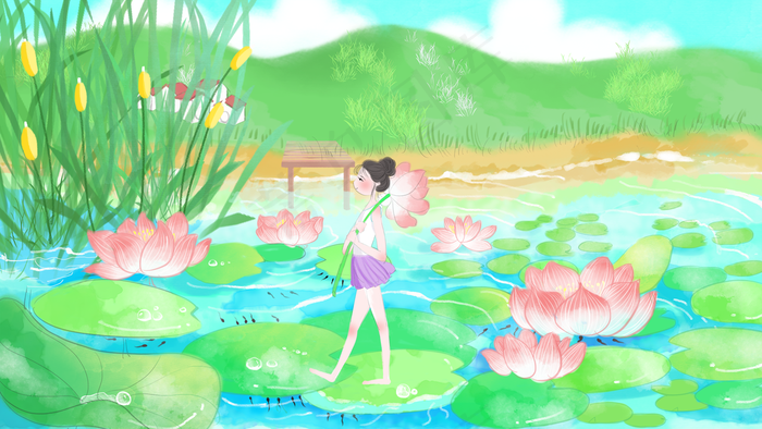 浪漫唯美清新夏季(2880*1620px 300 dpi )