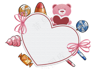 六一水彩爱心糖果优惠券