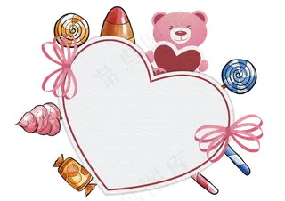 六一水彩爱心糖果优惠券