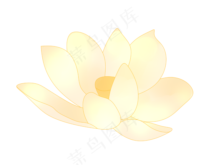黄色花瓣荷花插画