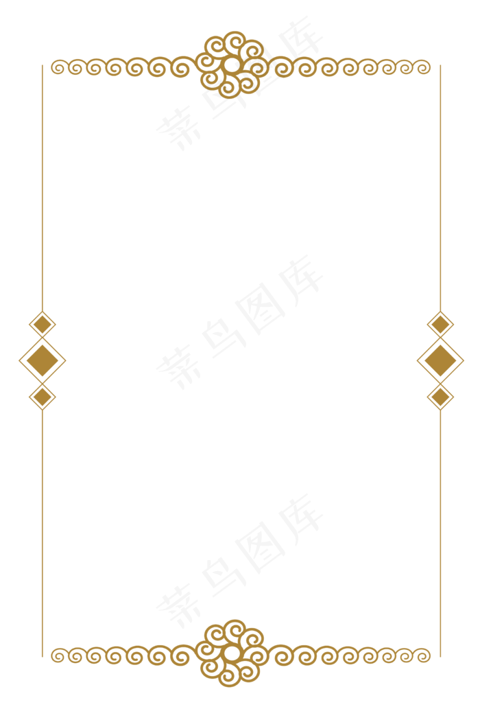 新春暗金色烫金曲线花朵菱形矢量