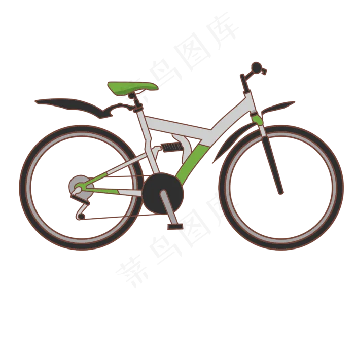 卡通白色单车插图,免抠元素(3000*3000px 300 dpi )psd模版下载