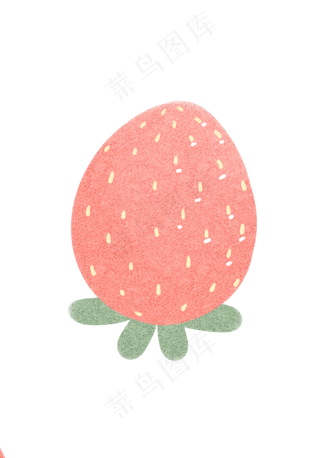 红色卡通手绘水果草莓