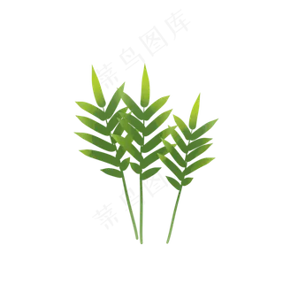绿色植物叶子透明底免抠
