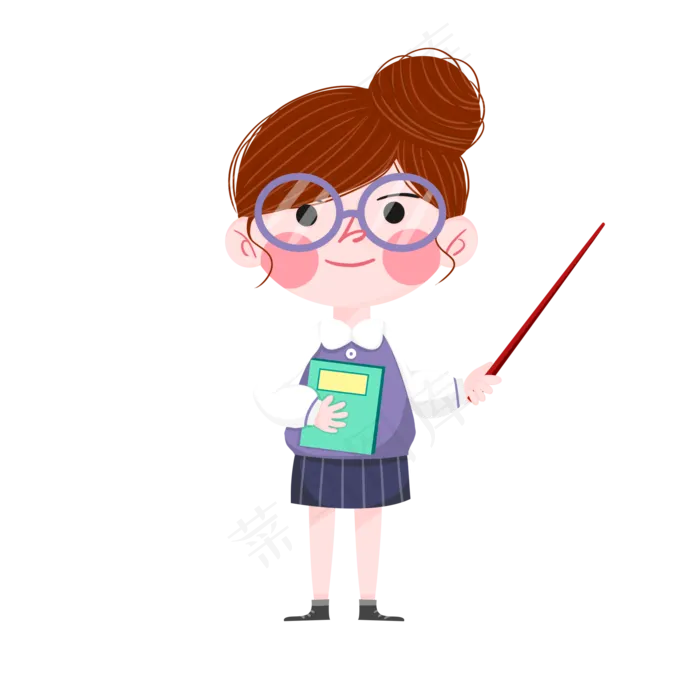 教书的女孩,免抠元素(2000*2000px 300 dpi )psd模版下载