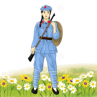 党建节建军节女红军PNG