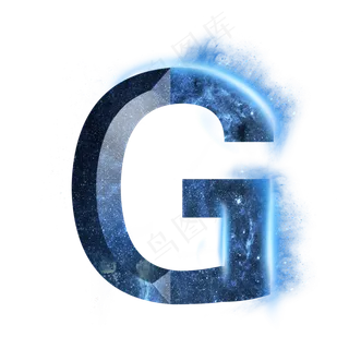 炫酷蓝色星空星辰字母G