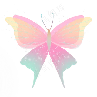 梦幻动物粉色渐变蝴蝶,免抠元素 梦幻动物粉色渐变蝴蝶,免抠元素