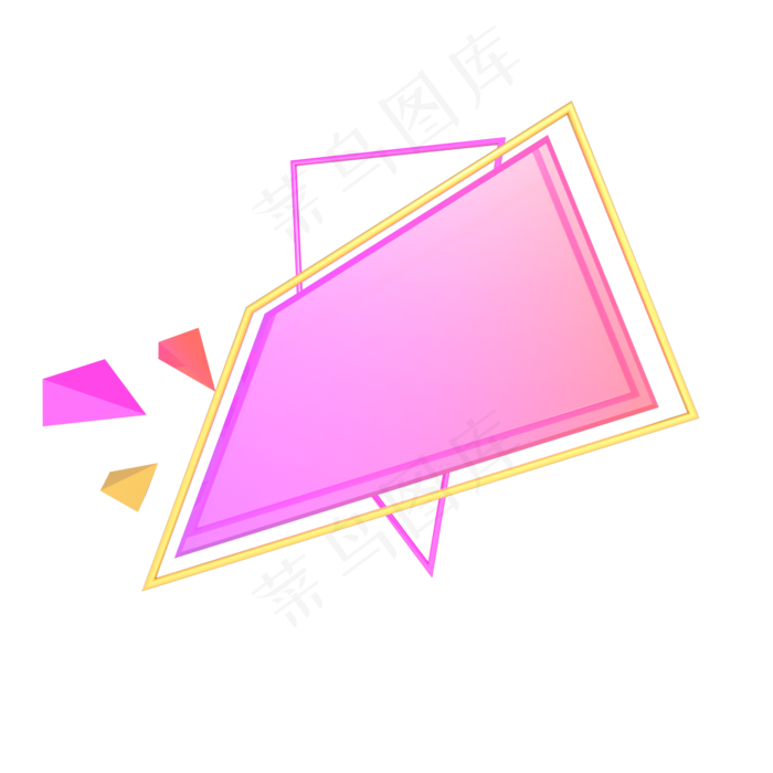 618电商渐变色不规则图形边框